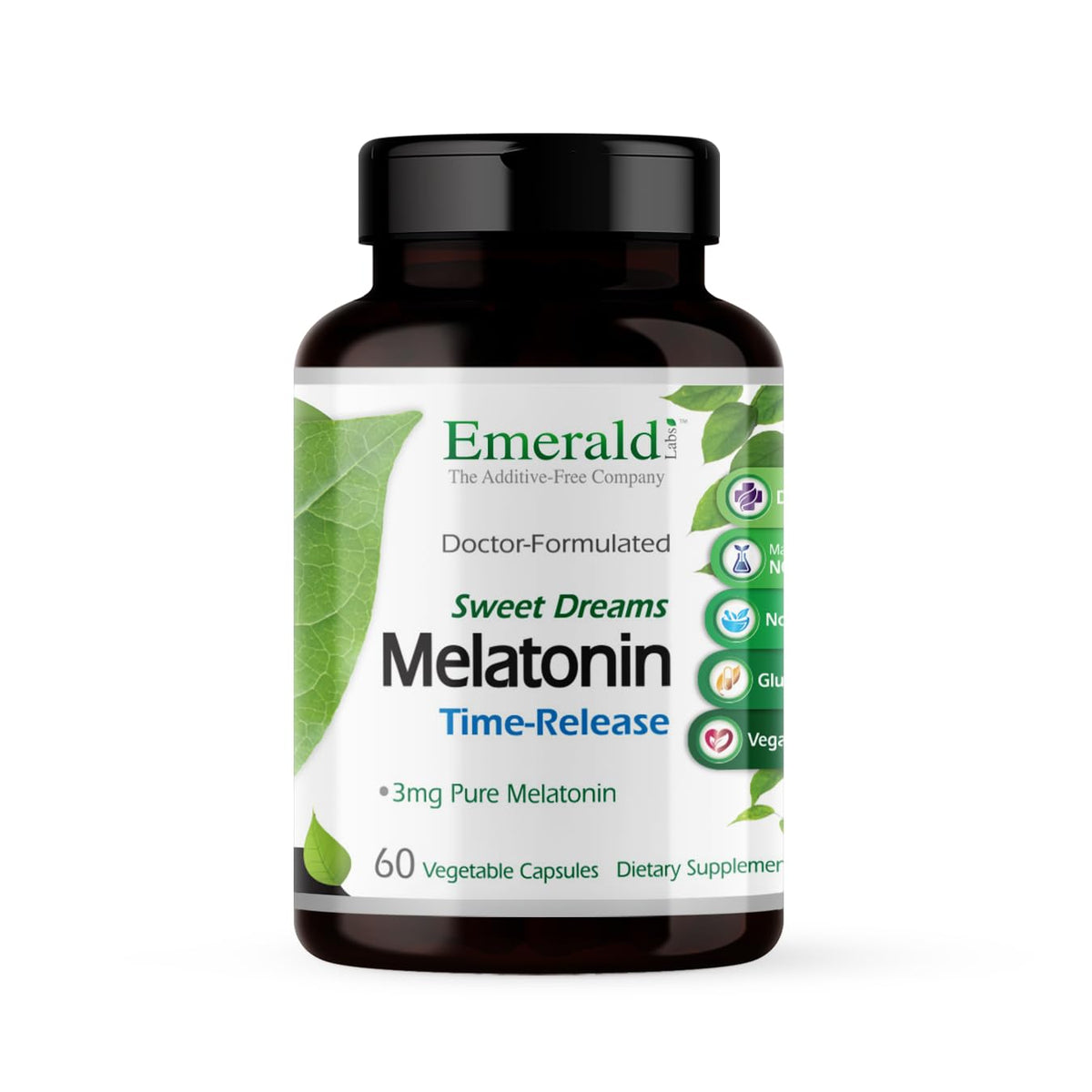 EMERALD LABS Sweet Dreams Melatonin Time-Release - 60 Vegetable Capsules