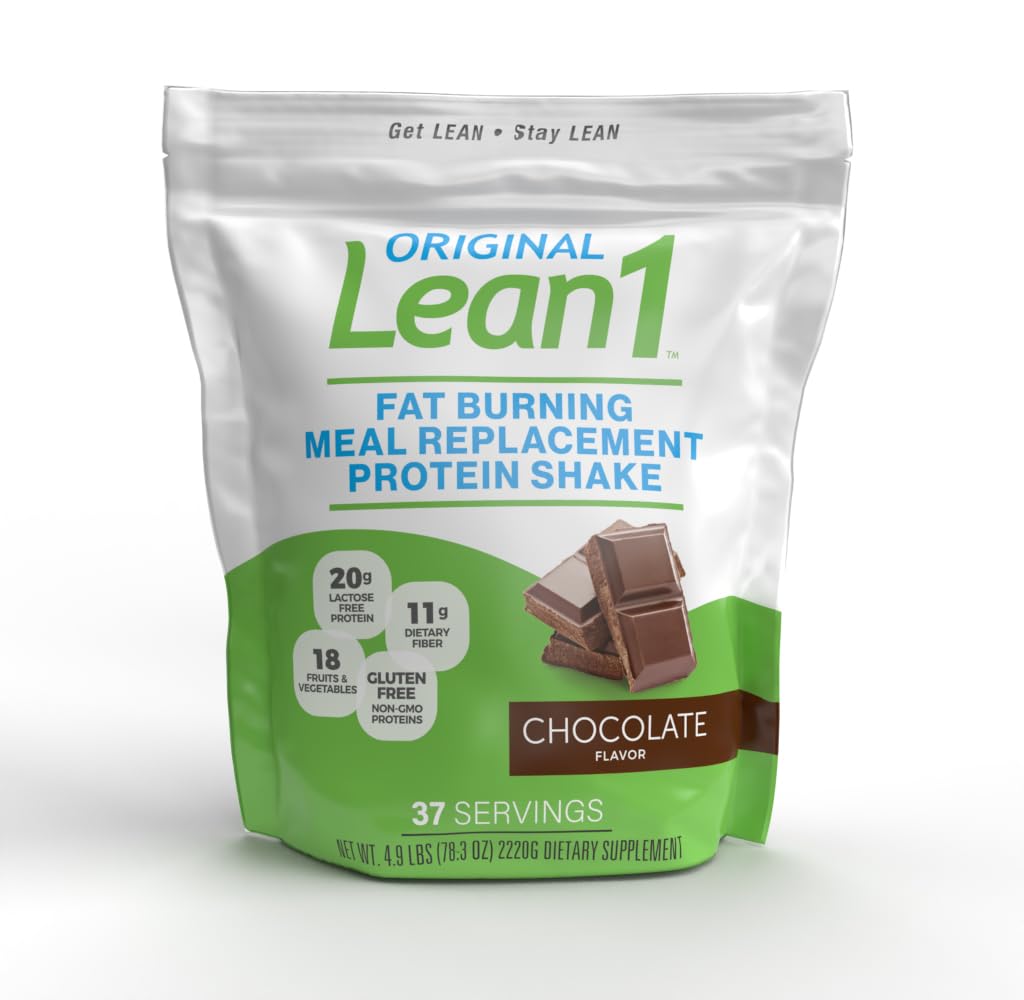 LEAN1 Chocolate Meal Replacement Protein Shake - 37 Servings