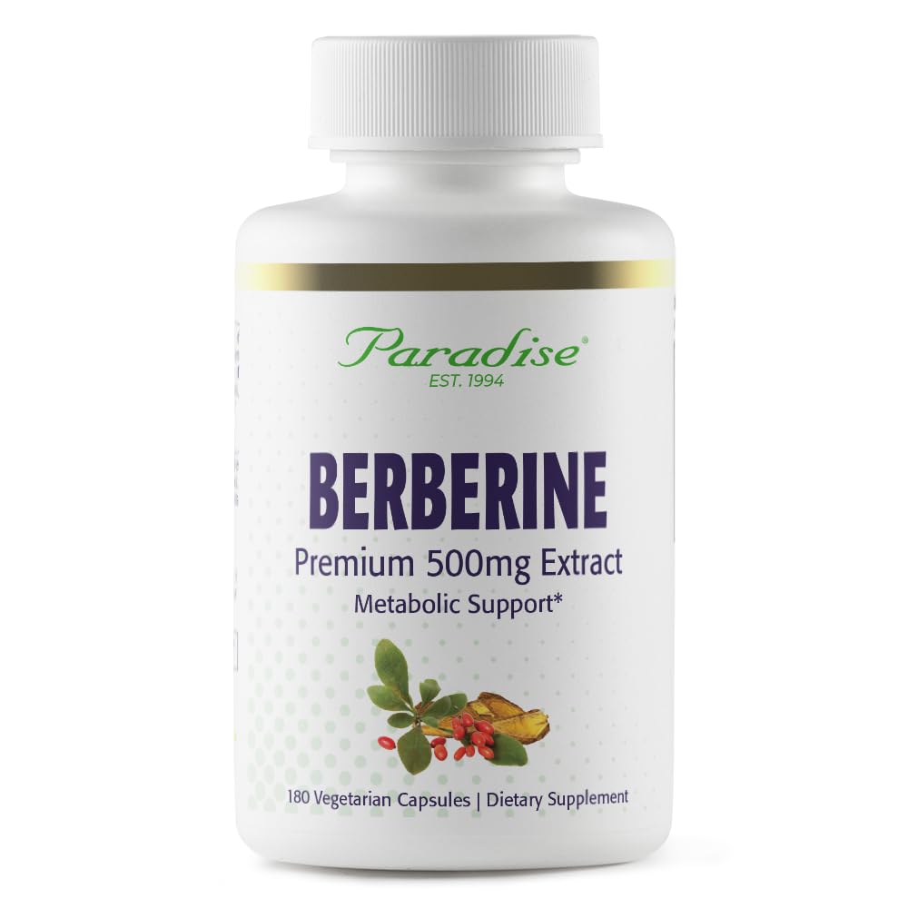Paradise Herbs Berberine Extract 500 mg - 180 Capsules