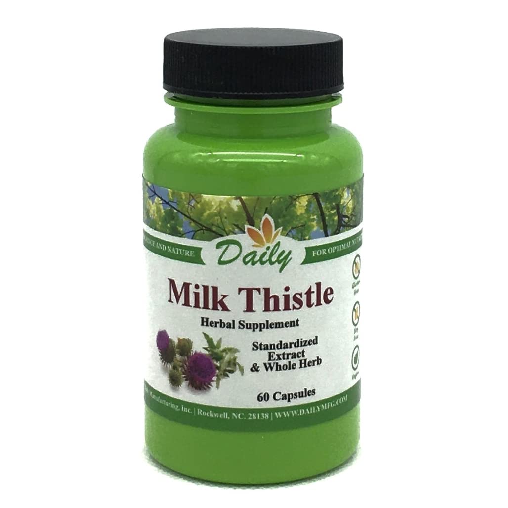 Daily Manufacturing Milk Thistle Extract & Powder - 60 Vegetarian Capsules