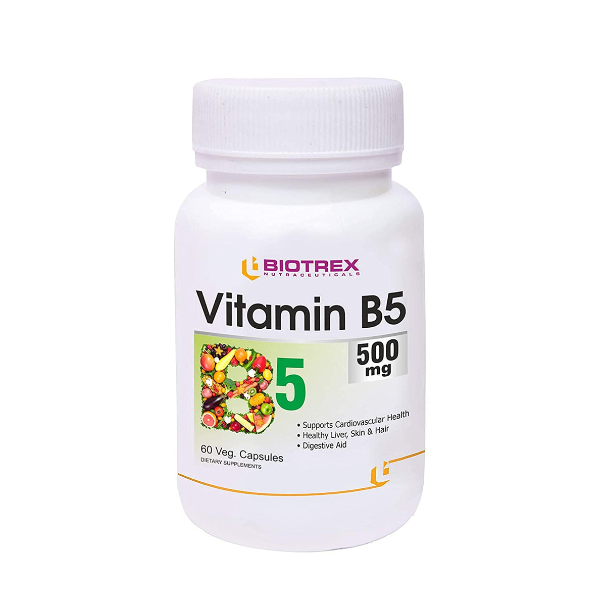 Panihari Biotrex Vitamin B5 500 mg - 60 Vegetarian Capsules