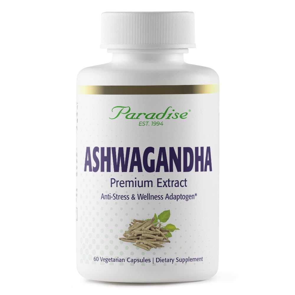 Paradise Herbs Organic Ashwagandha Ayurvedic Vegan - 60 Capsules