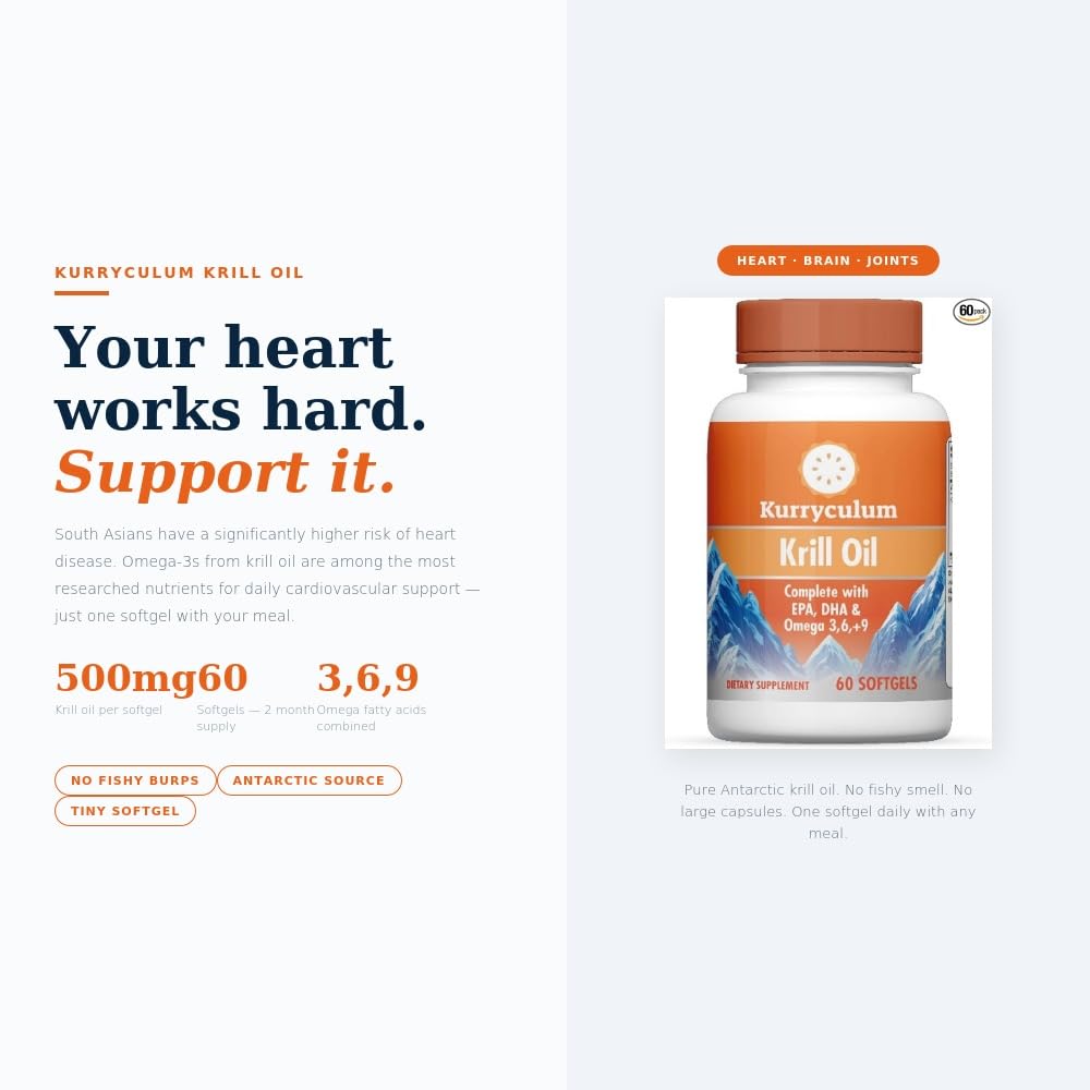 Kurryculum Krill Oil 500mg Omega-3 with Astaxanthin - 60 Softgels - image 9