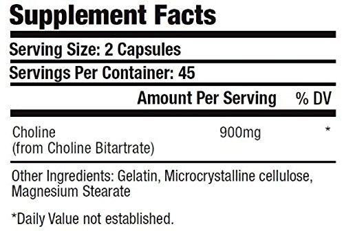 KRK Supplements Choline Bitartrate 900mg Brain Support - 270 Capsules - image 2