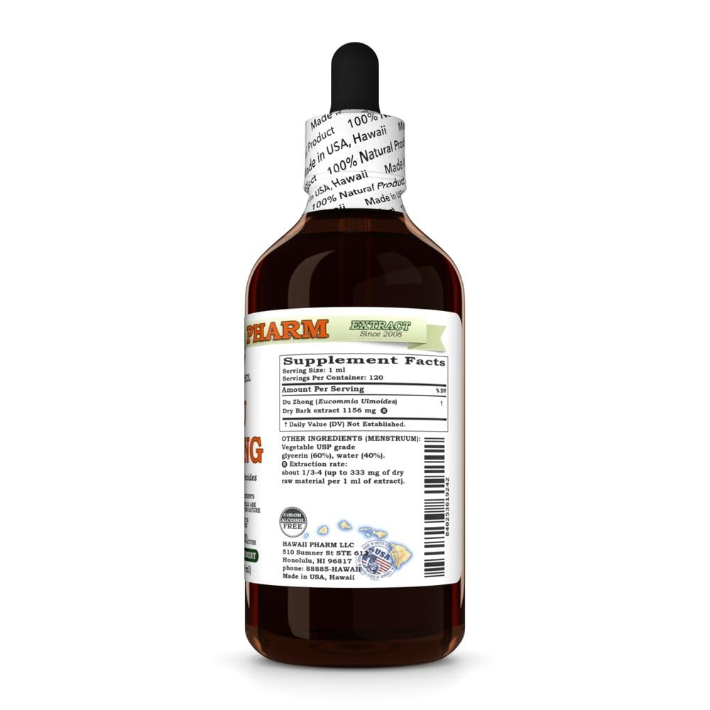 Hawaii Pharm Du Zhong (Eucommia ulmoides) Bark Alcohol-Free Extract