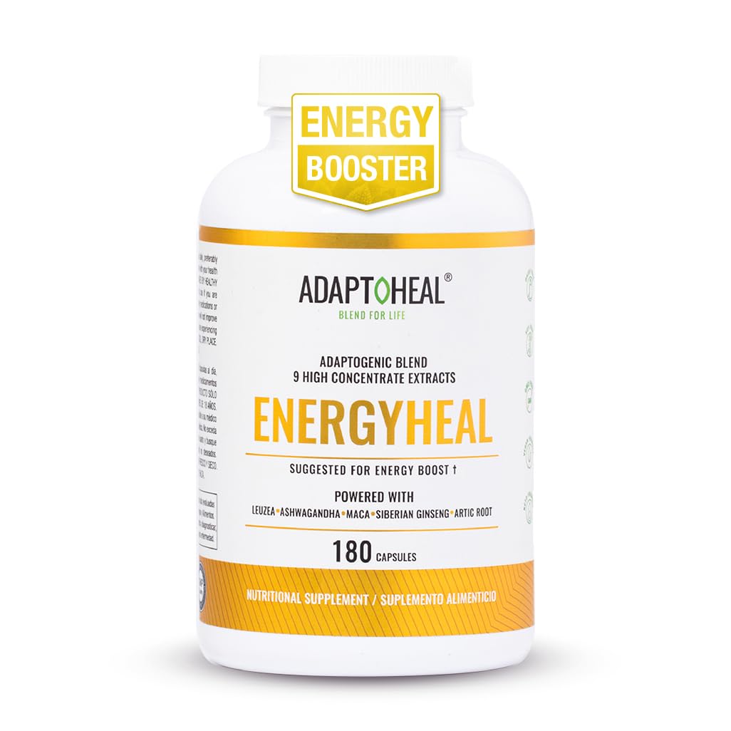 ADAPTOHEAL Energyheal Daily Energy Ashwagandha Rhodiola - 180 Capsules