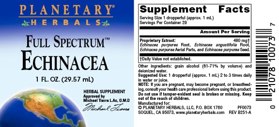 Planetary Herbals Full Spectrum Echinacea Liquid Extract - 4 Fl Oz - image 5