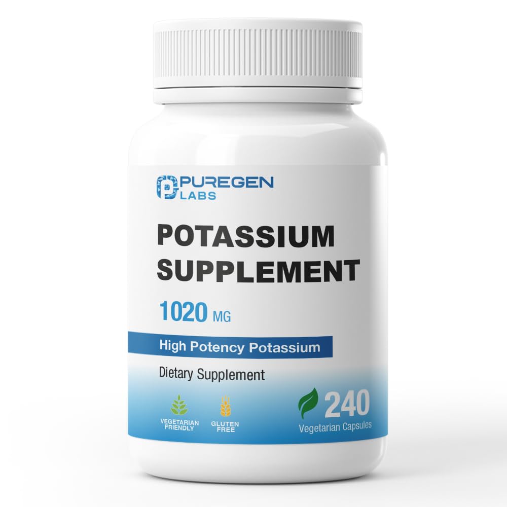Puregen Labs Potassium Bicarbonate 1020 mg - 240 Vegetarian Capsules
