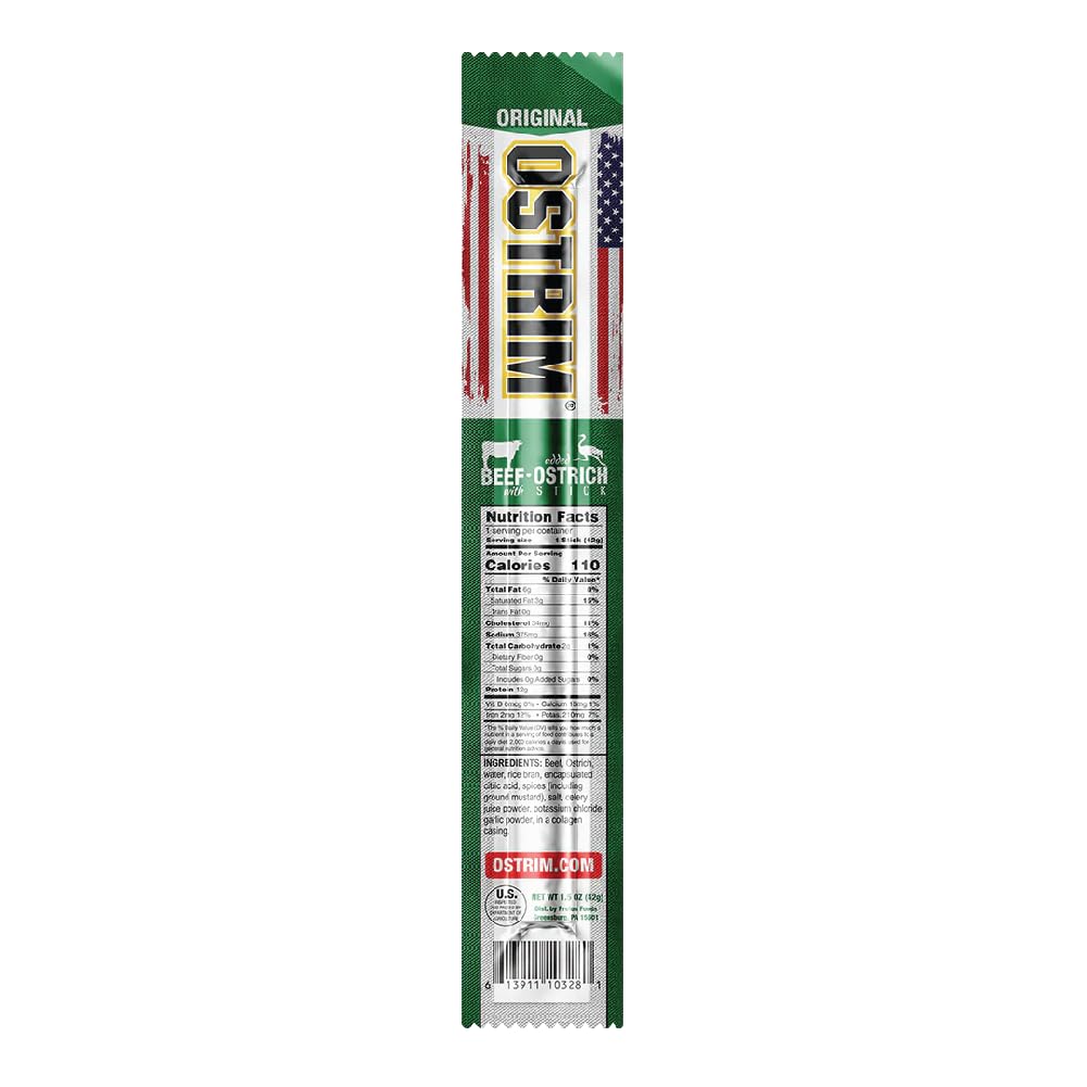 Ostrim Beef & Ostrich High Protein Snack Stick Original - 10 Pack - image 2