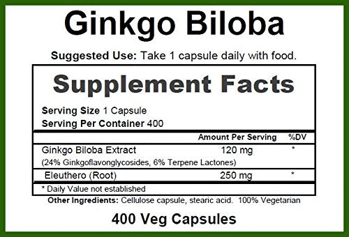 GreenPacks Ginkgo Biloba Extract 120 mg - 400 Vegetarian Capsules - image 2