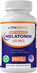 Vitamatic Melatonin 20 mg Fast Dissolve Tablets - 365 Count