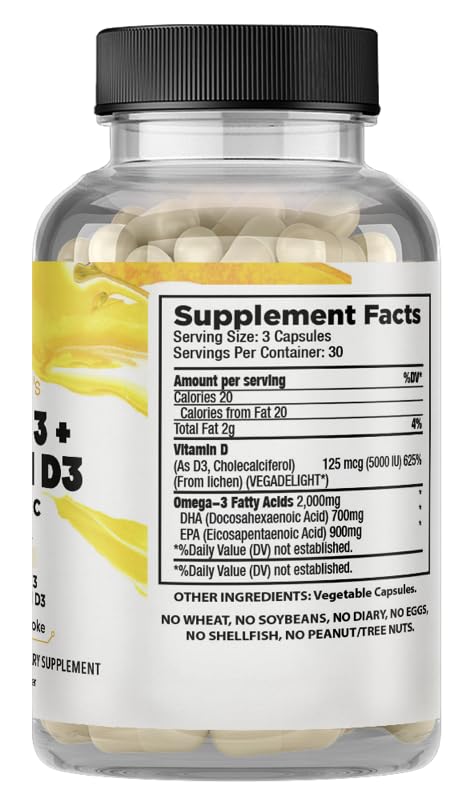 GINSPIRE NUTRITION Dr. Seinfeld Vegan Algae Omega-3 & D3 - 90 Capsules - image 3