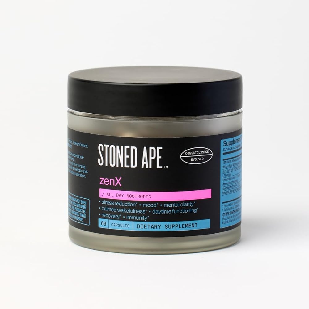Stoned Ape ZenX Ashwagandha 500mg Stress Support - 60 Capsules