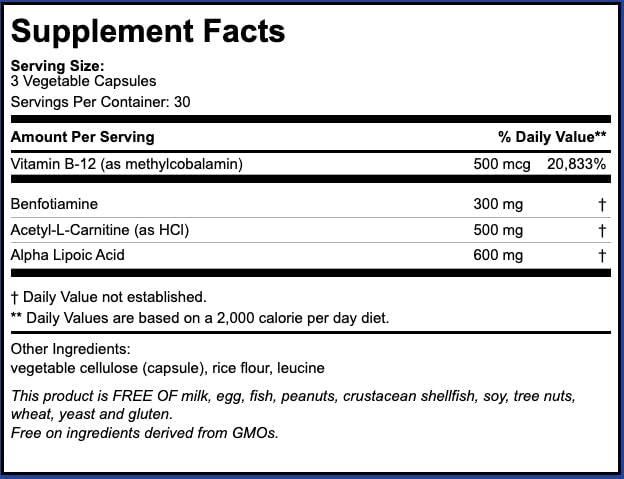 Neuropathy Relief Nerve Health Formula - 90 Capsules - image 3