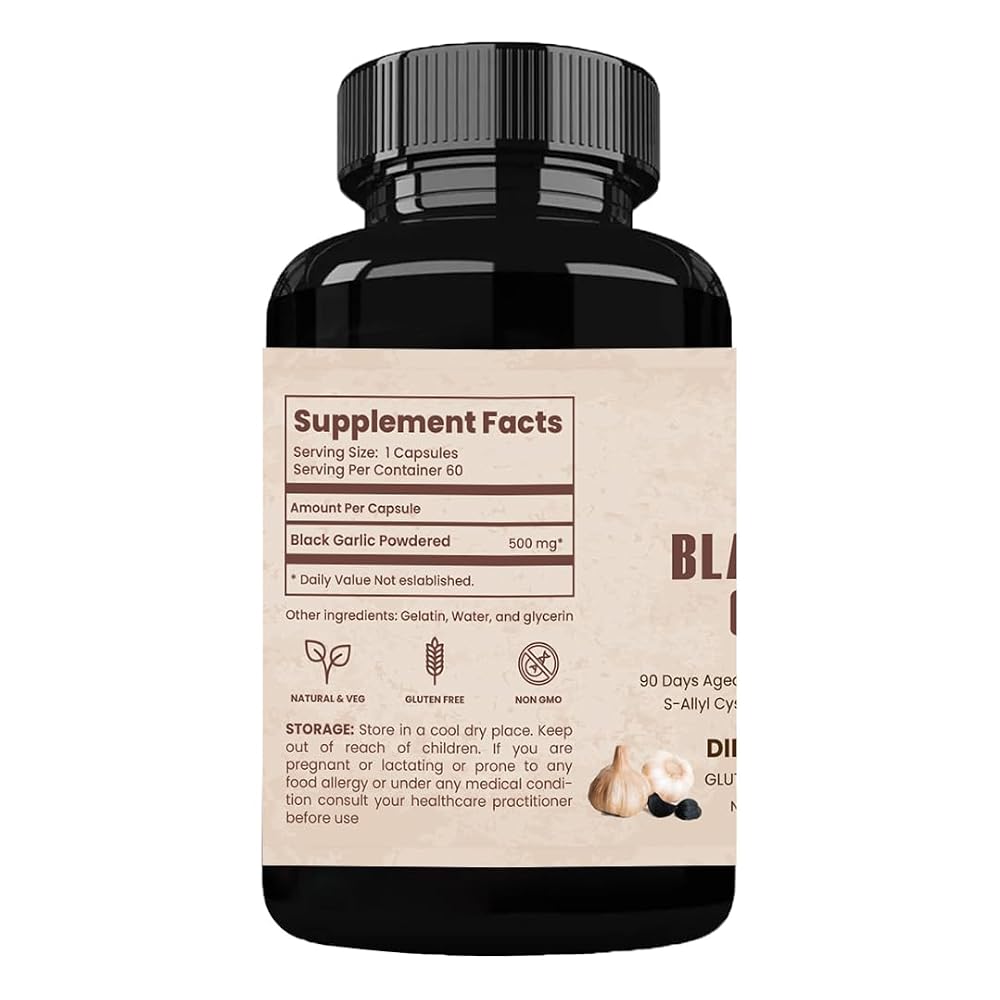 Bhumi Organic Aged Black Garlic Extract - 60 Vegetarian Capsules - image 2