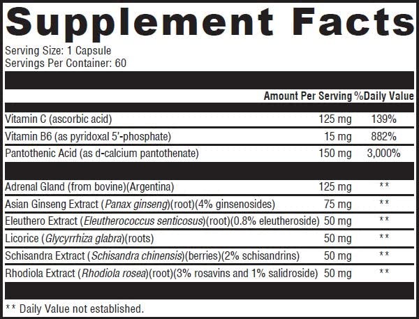 Protocols for Health Adrenal Complex Supplement for Energy - 60 Capsules - image 2
