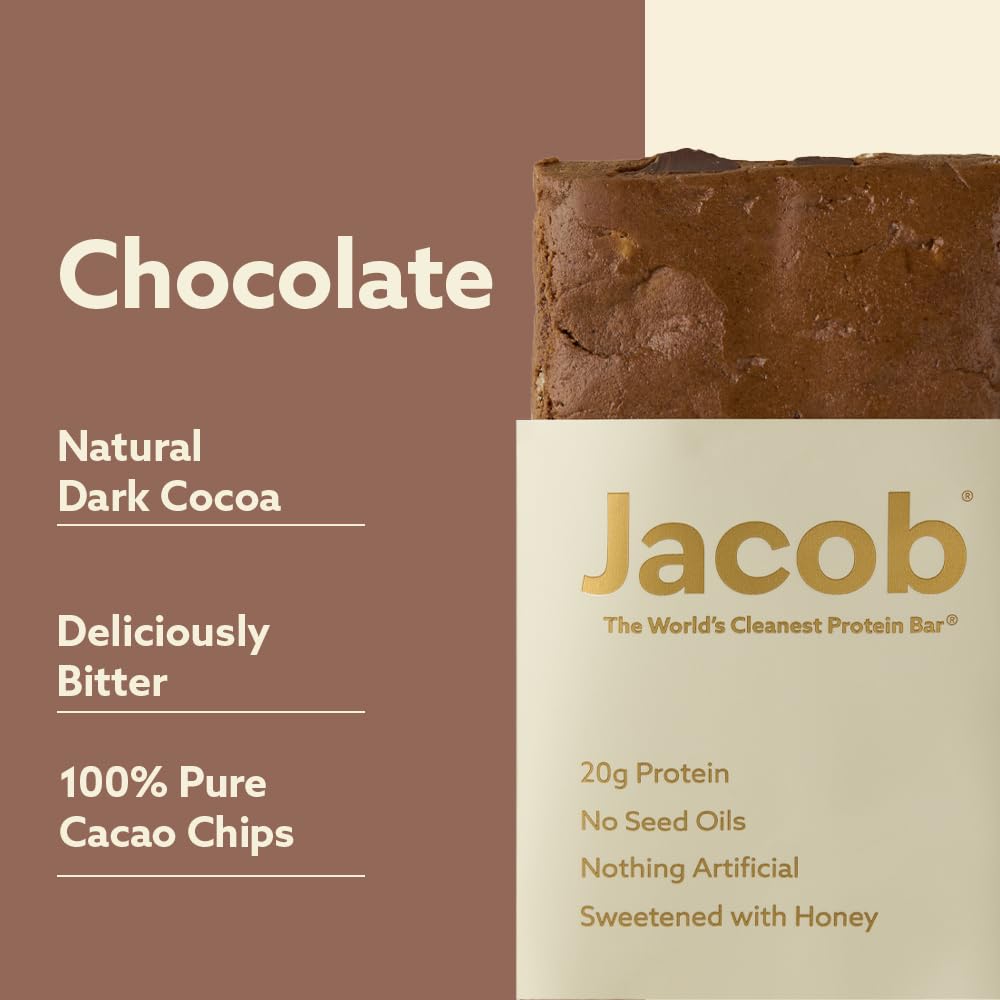 Jacob Protein Bars Chocolate Grass-Fed 20g - 9 Pack - image 2