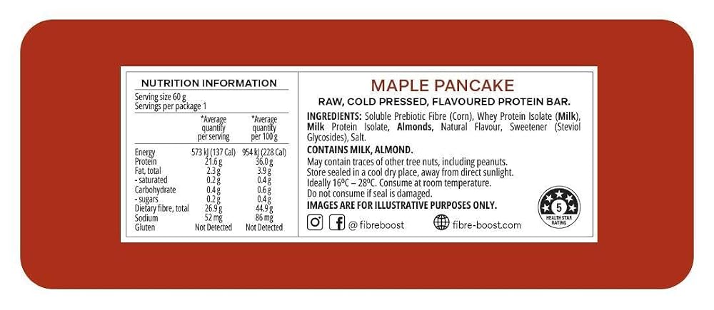 Fibre Boost Cold Pressed Maple Pancake Protein Bar - 12 Count - image 2