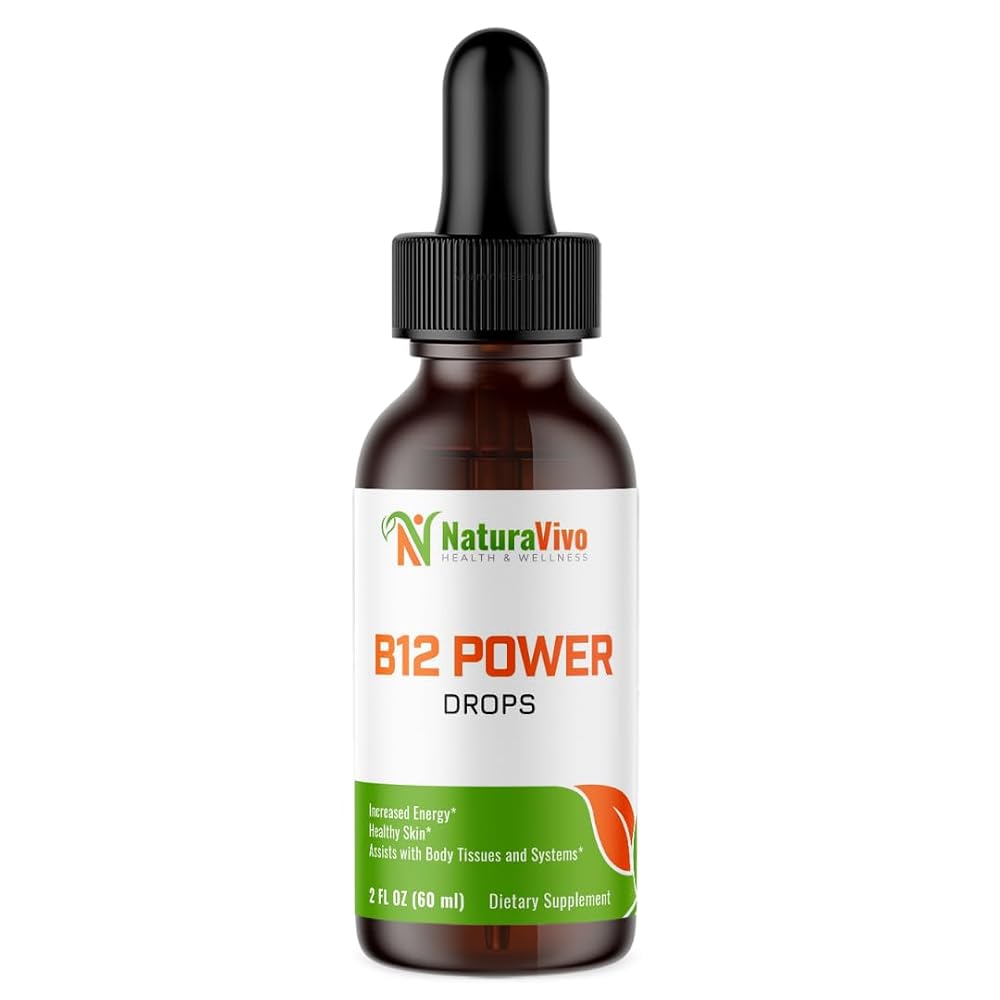 NaturaVivo B12 Power Drops Vitamin B Complex for Energy - 2 Fl Oz