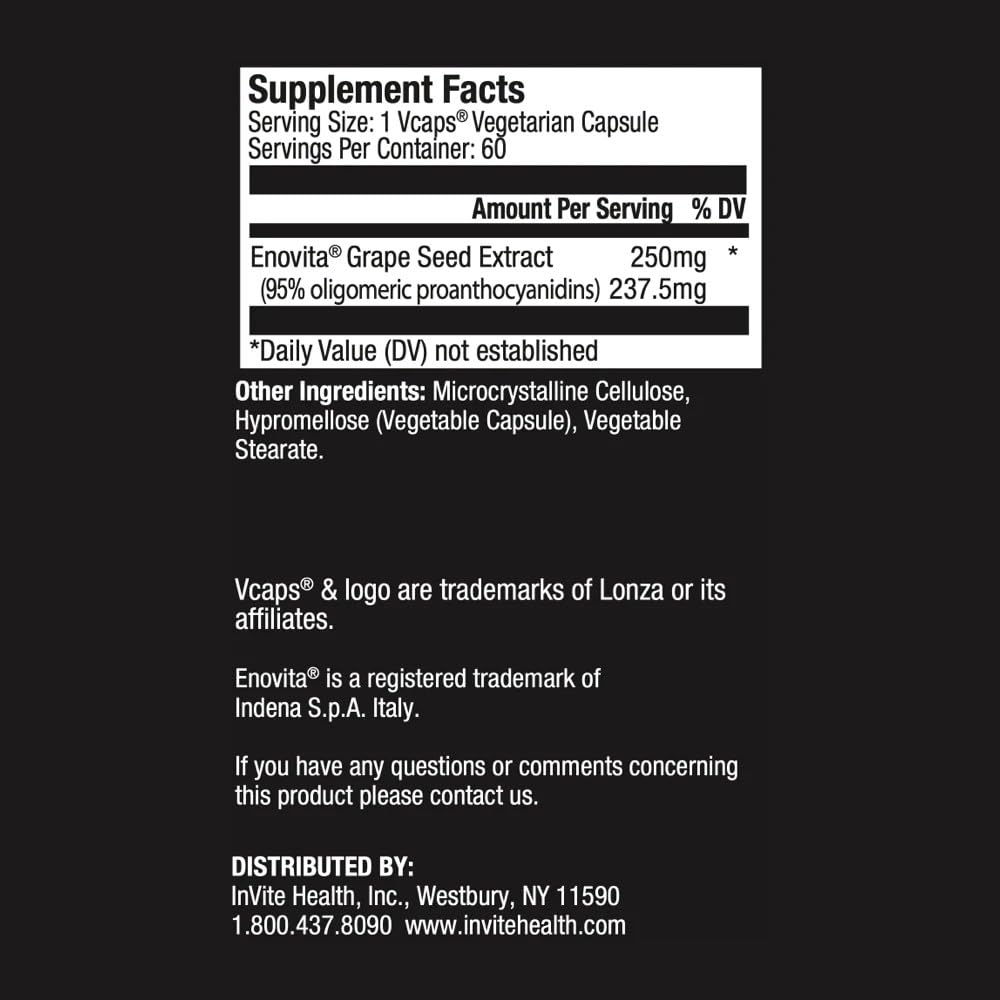 Invite Health Grape Seed Extract Circulatory Support - 60 Vegetarian Capsules - image 2