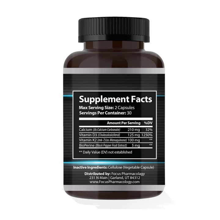 Focus Pharmacology Vitamin K2 with D3 Extra Strength - 60 Capsules - image 4