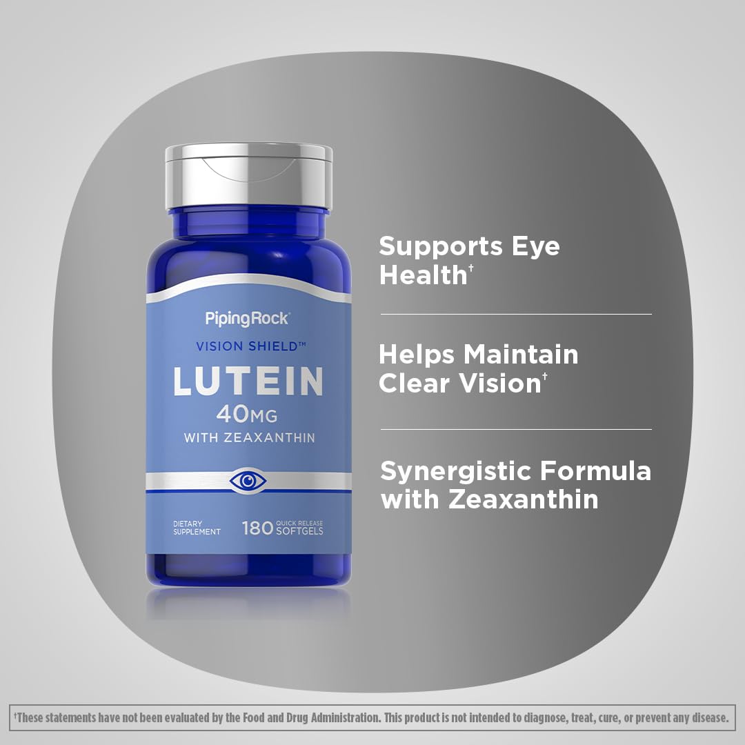 Piping Rock Lutein and Zeaxanthin Supplement 40 mg - 180 Softgels - image 4