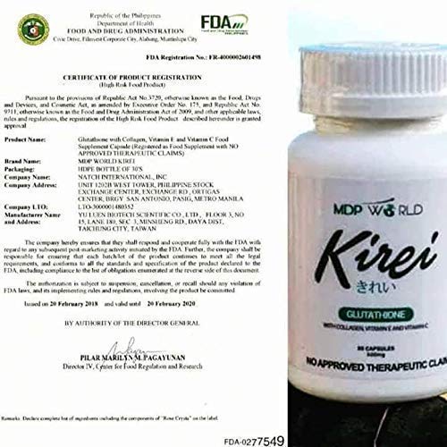 Mdpworldusa Kirei Glutathione Skin Whitening Capsule - 150 Capsules - image 4