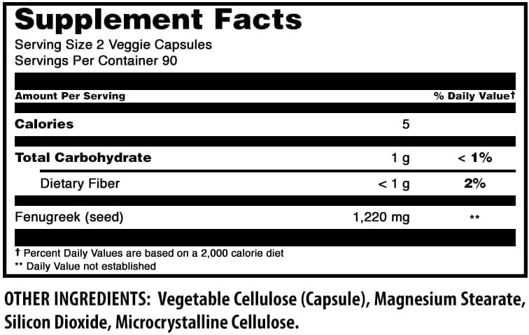 Amazing Nutrition Fenugreek Seed 1220 mg - 360 Vegetarian Capsules - image 2