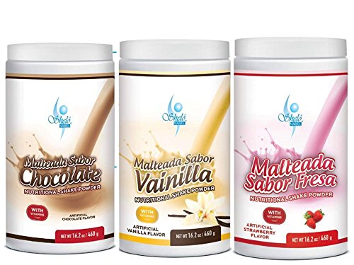 Sheló NABEL Nutritional Shake Powder Chocolate-Strawberry-Vanilla - 16.2 fl oz