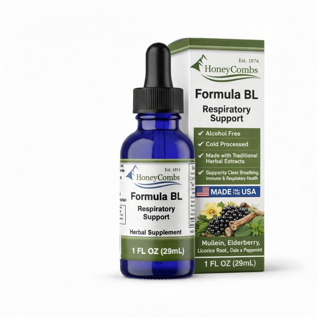 HoneyCombs Mullein Leaf Respiratory Support Drops - 1oz