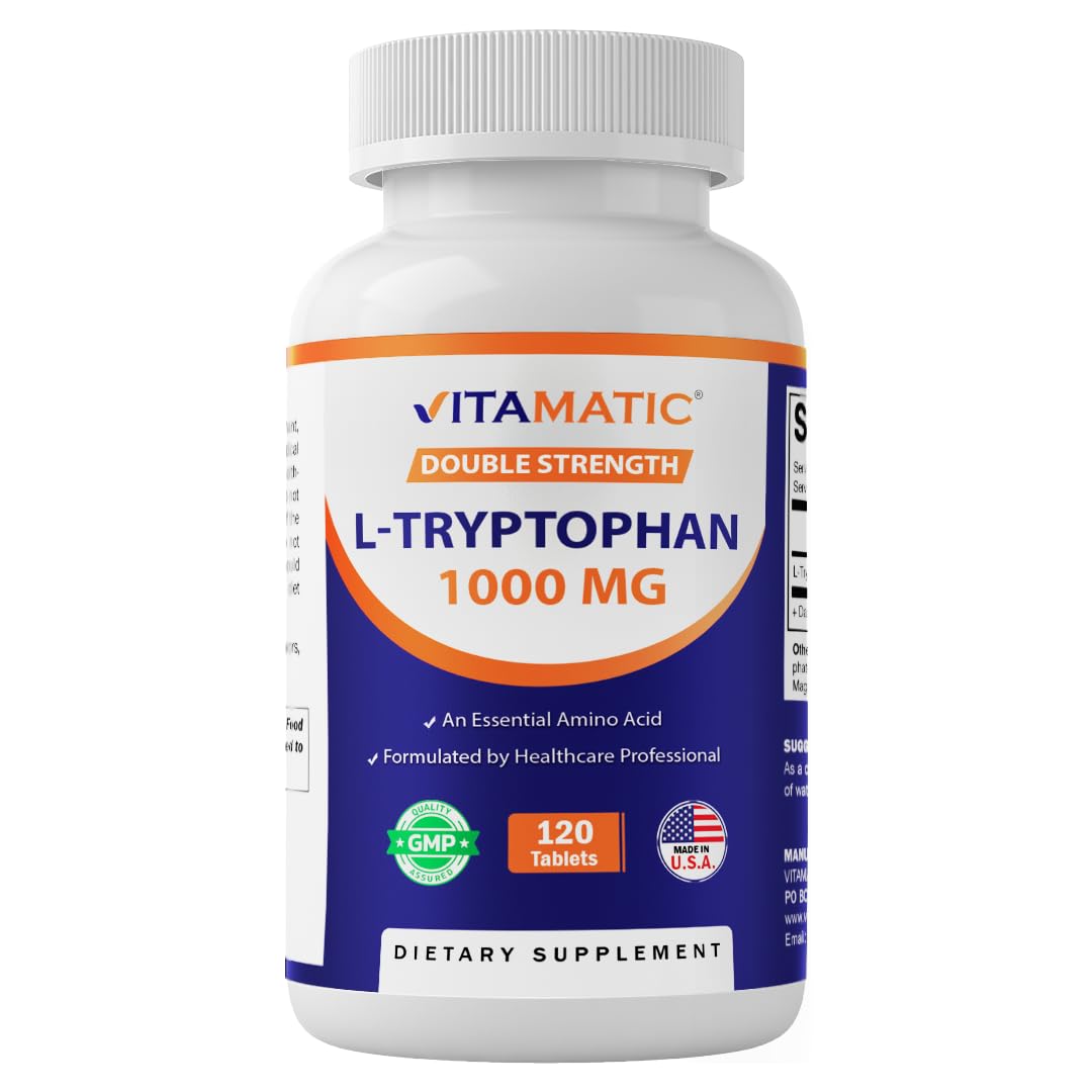 Vitamatic L-Tryptophan 1000mg 120 Tablets (120 Tablets (Pack of 1))