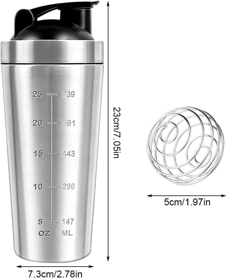 Rppiup Stainless Steel Protein Shaker Bottle 750ml - 1 Count - image 2
