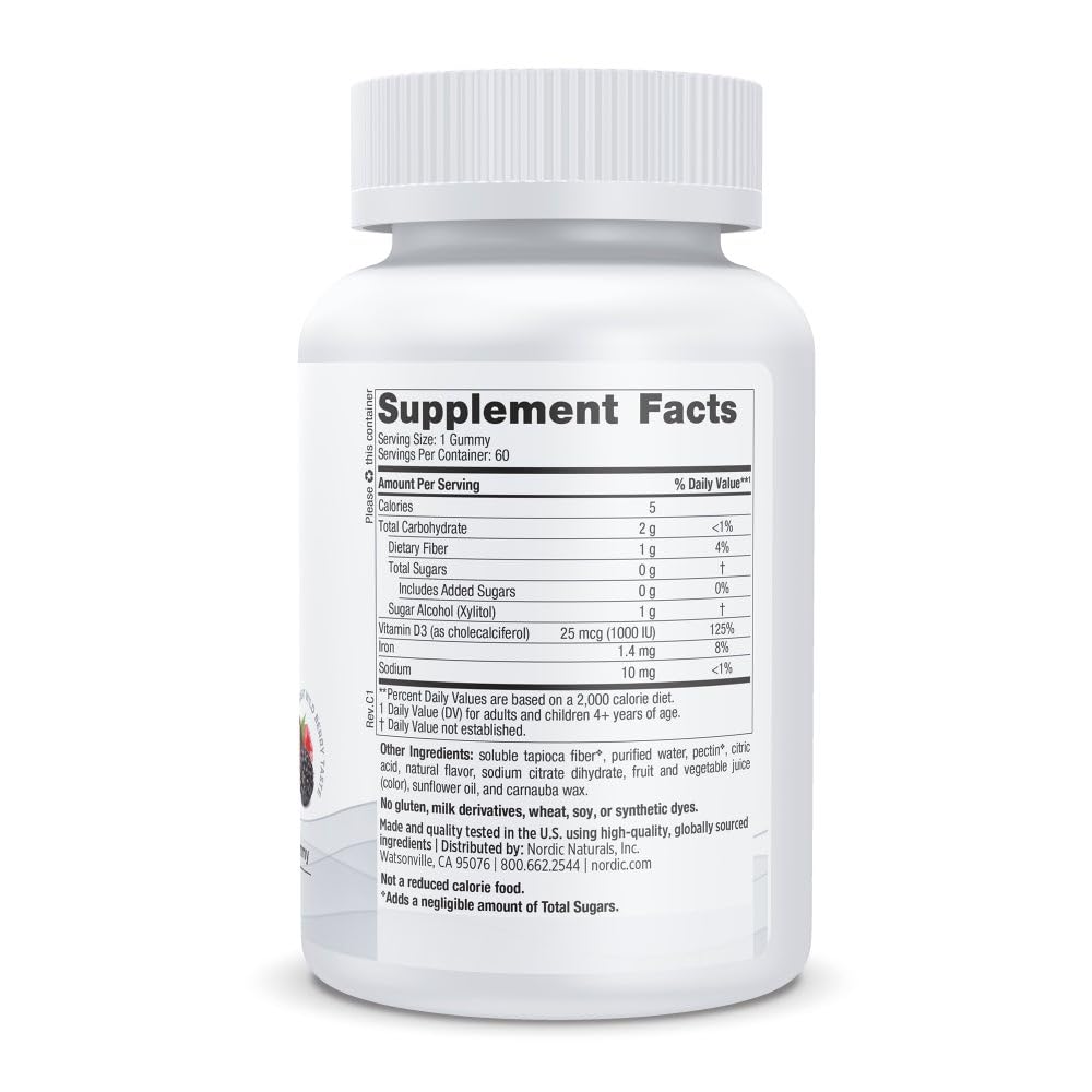 Nordic Naturals Zero Sugar Vitamin D3 1000 IU Gummies - 60 Count - image 2