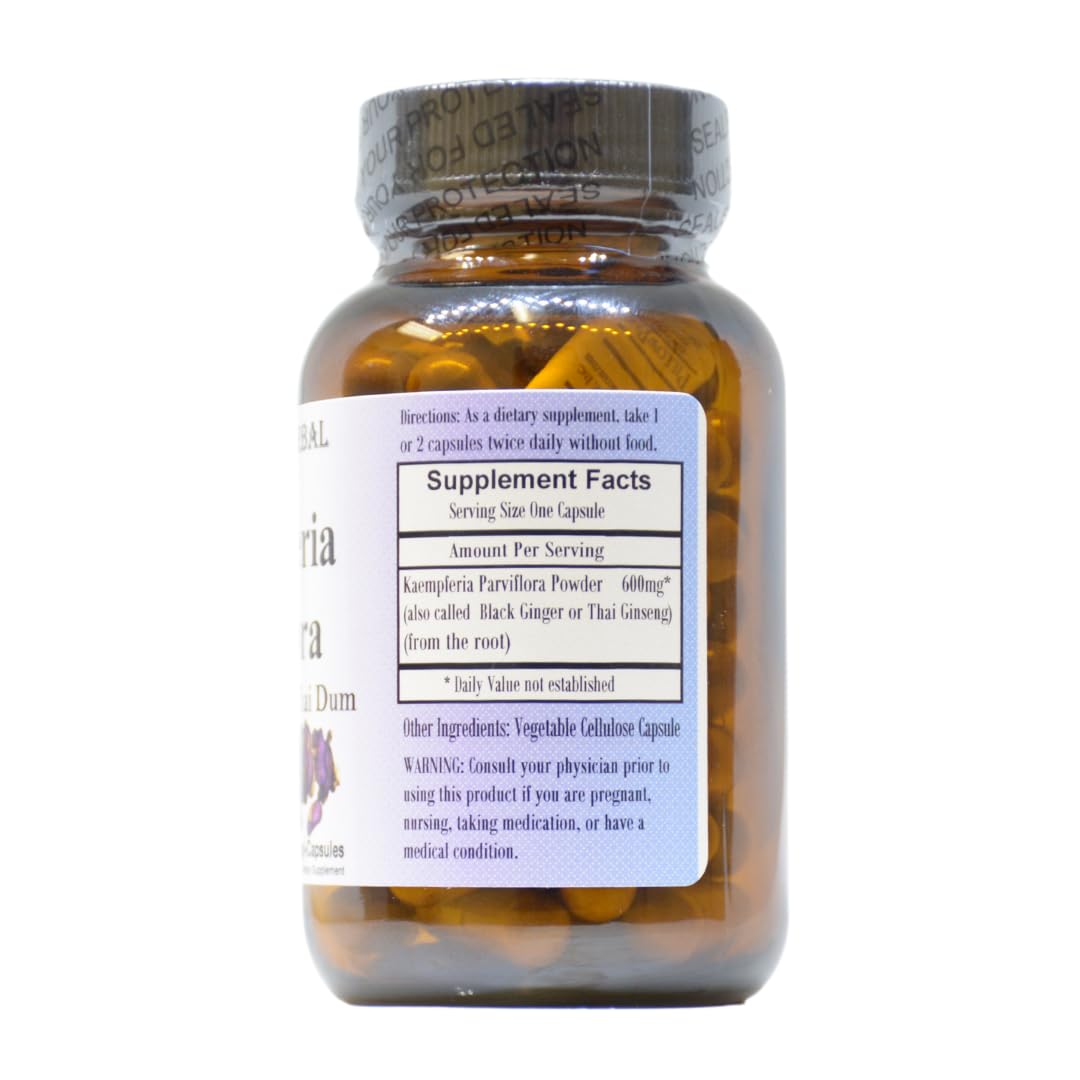 Barlowe's Herbal Elixirs Kaempferia Parviflora Black Ginger - 60 Capsules - image 2