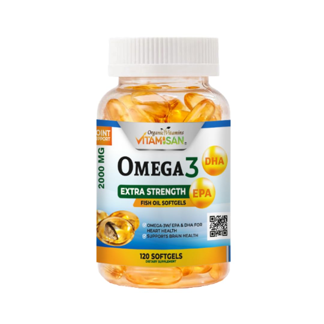 VITAMISAN Organic Omega 3 Ultra Pure Fish Oil Concentrate - 120 Softgels