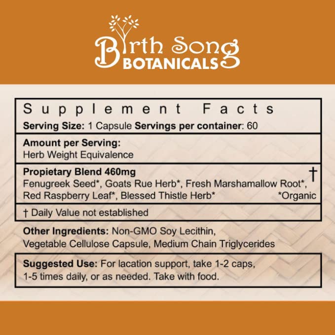 Birth Song Botanicals Let There Be Milk! Vegetarian Capsules - 60 Count - image 9