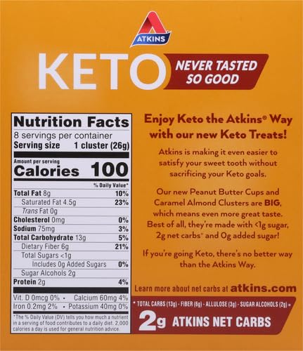 Atkins Caramel Almond Clusters Keto Nutrition Bar - 8 Count - image 3