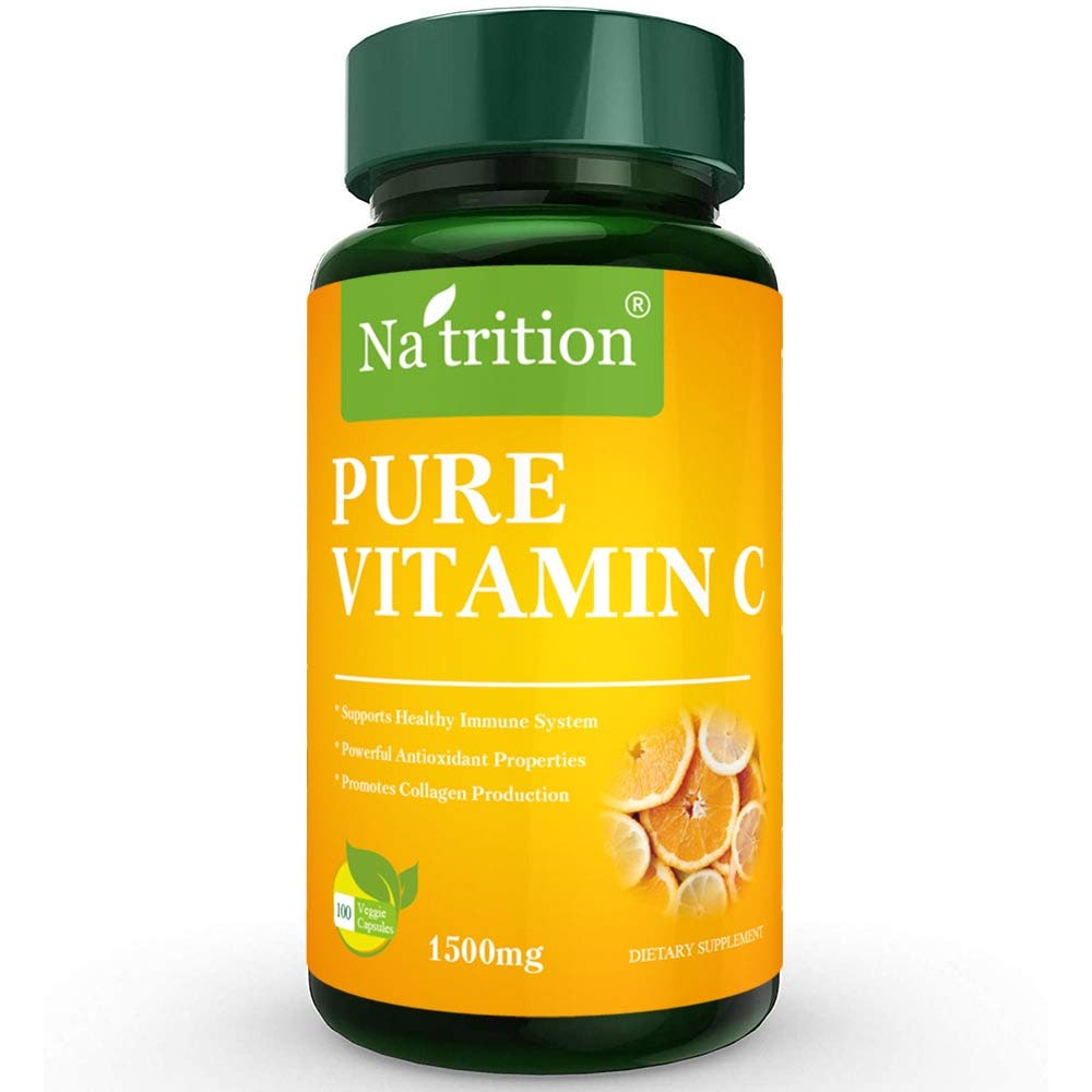 Na'trition Pure Vitamin C 1500mg Vegetarian Capsules - 100 Count