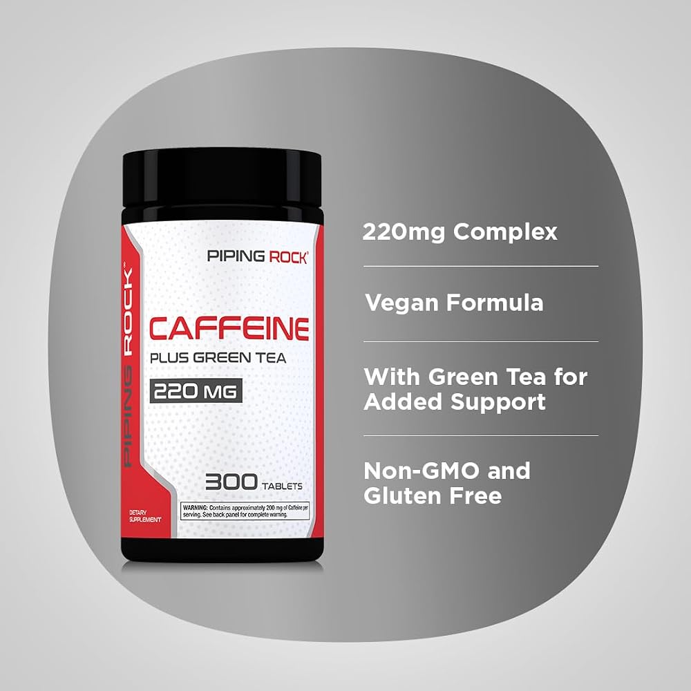 Piping Rock Caffeine Pills 220mg - 300 Tablets - image 4