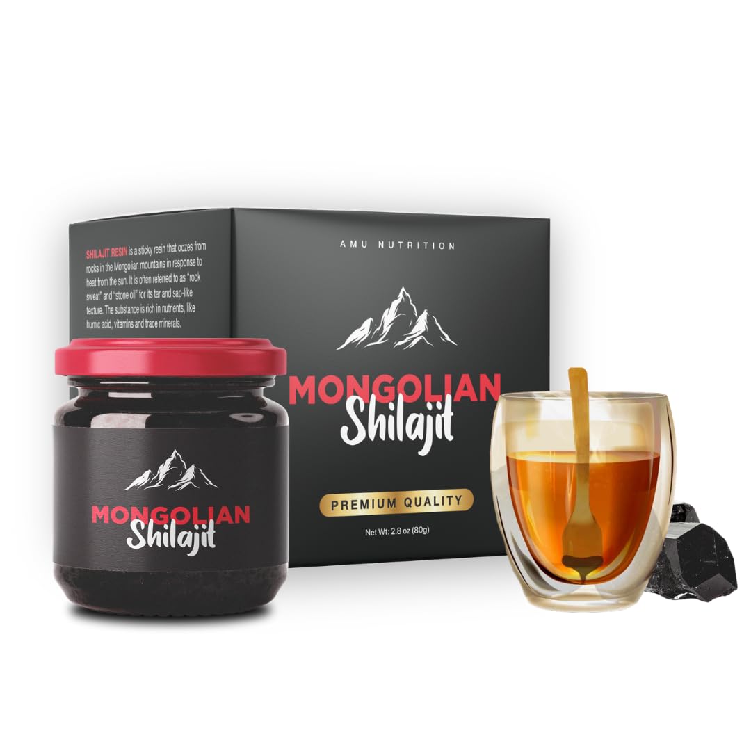 AMU NUTRITION Pure Mongolian Shilajit Resin 80% Fulvic Acid - 50g