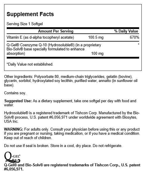 Swanson Q-Gel Mega 100, 100 Milligrams, 60 Softgels - image 2