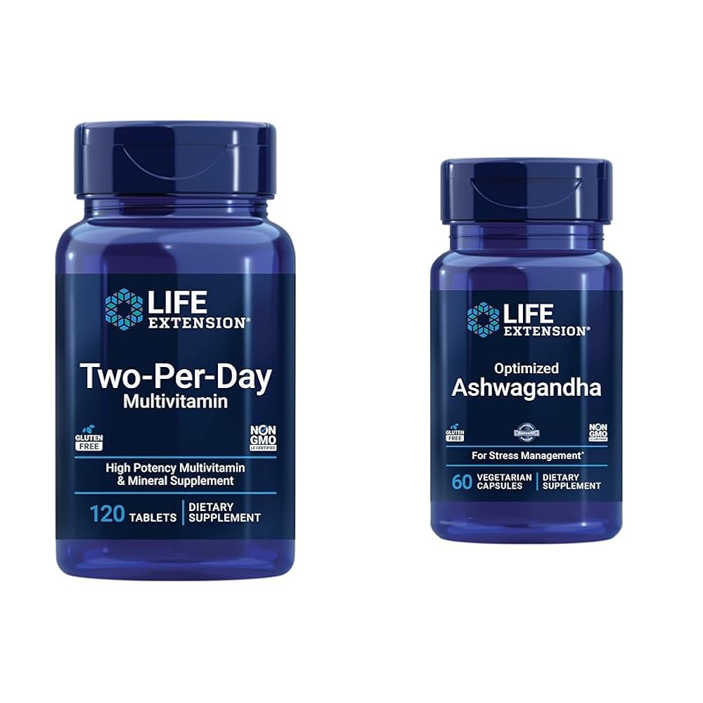 Life Extension Two-Per-Day Multivitamin & Ashwagandha Bundle - 180 Count