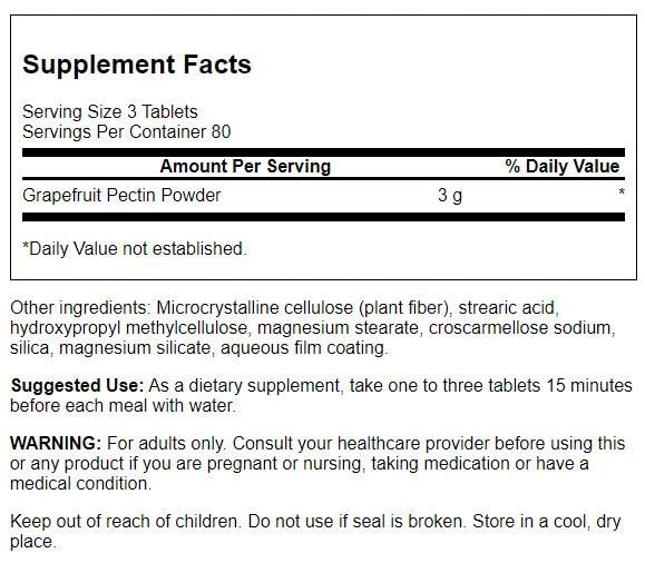 Swanson Diet Grapefruit Pectin Fullness Support 1000 mg - 240 Tablets - image 2