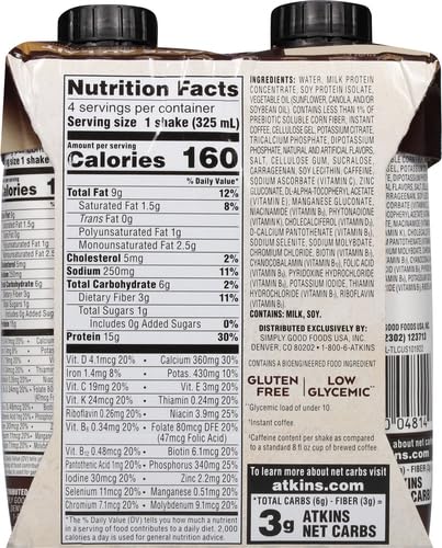 Atkins Café au Lait Iced Coffee Protein Shake - 4 Pack - image 4