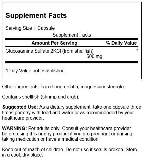 Swanson Glucosamine Sulfate 2Kcl 500 Milligrams
