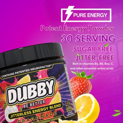 Dubby Sugar Free Energy Drink Powder Dragon Fruit Strawberry - 30 Servings - image 7