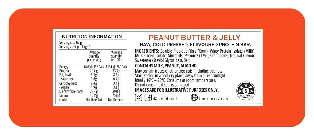 Fibre Boost Peanut Butter and Jelly Protein Bar - 12 Count - image 2