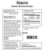 NuSci Niacin Vitamin B3 Pure Powder Energy Ingredient
