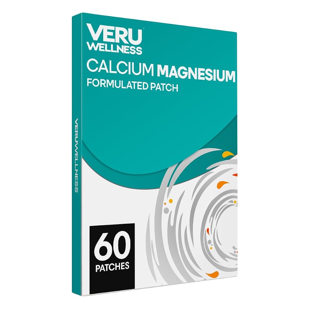 Veru Wellness Calcium Magnesium Patches with Vitamin D3 & K2 - 60 Count