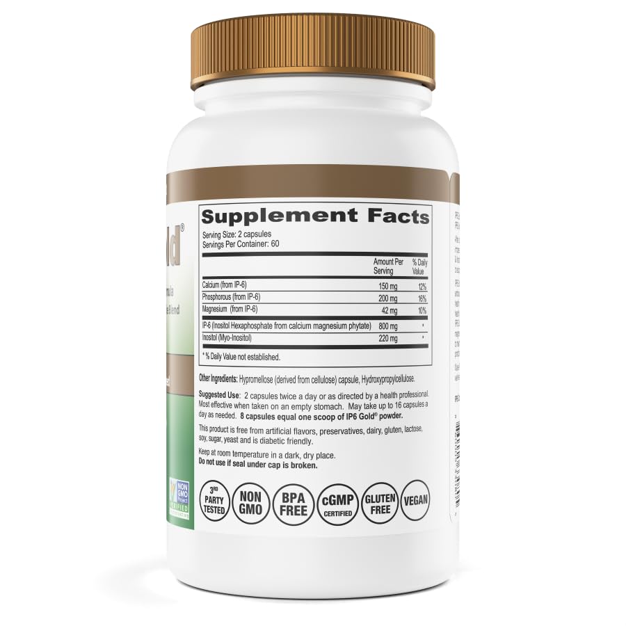 IP6 Gold Inositol Immune Support Formula - 120 Vegetarian Capsules - image 3